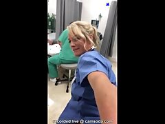 MILF nurse's termination due to exhibitionism on webcam