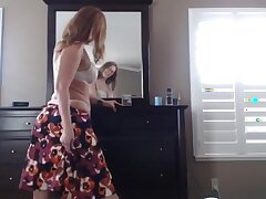 Mature woman celebrates her birthday with a solo play